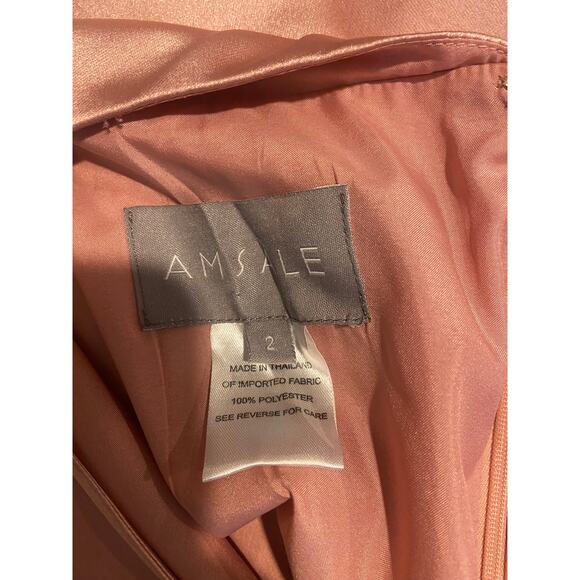 EUC ROSE color Amsale Alicia dress sz: 2 - Picture 8 of 16